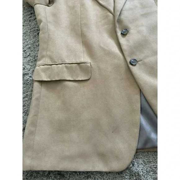 CHAPS RALPH LAUREN Sport Coat Jacket Blazer 42 R Brown Microfiber Suede Y2K VTG - Picture 6 of 9